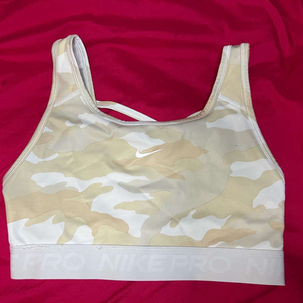 Nike Pro tan army pattern sports bra